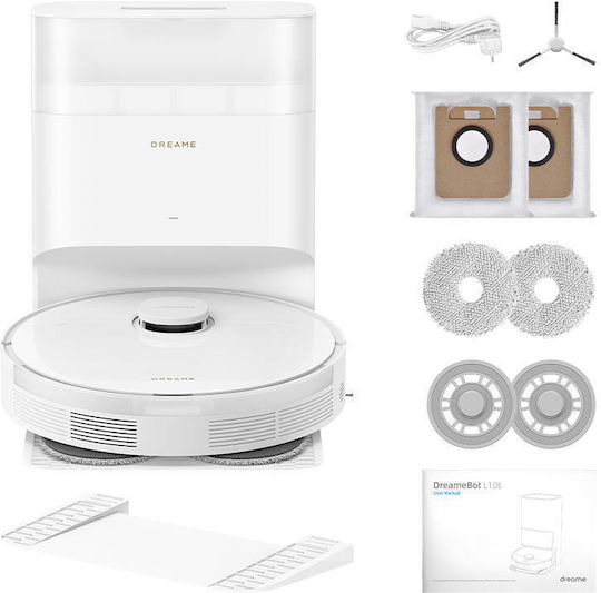 Dreame L10s Plus Прахосмукачка Робот с Лазерно Картографиране и Всмукателна Мощност 7000Pa Бяла