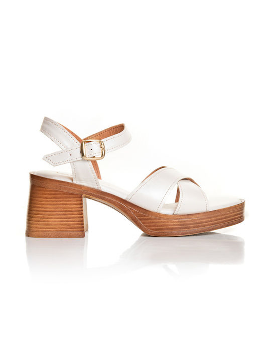 Ioannou Leather Women's Sandals White