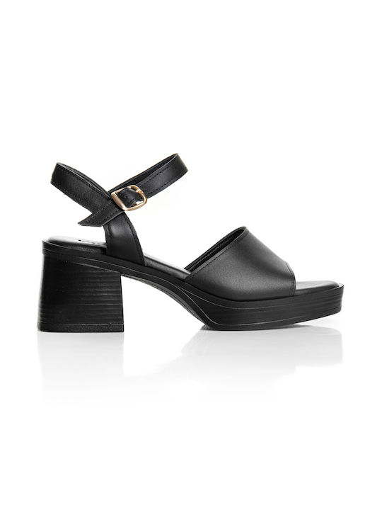 Ioannou Leather Women's Sandals Black