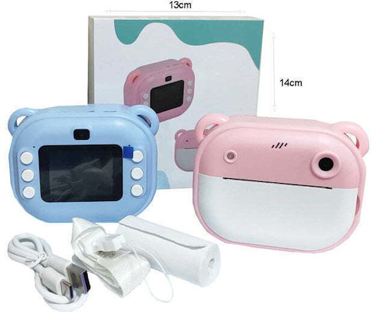Portable mini printer Children's Camera with Thermal Printing Pink