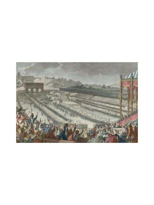 Held In The Champ De Mars, In July 14, 1790. Woodcut By Helman, From A Picture By C. Monet, Painter Of The King Painting on Canvas 50x40cm