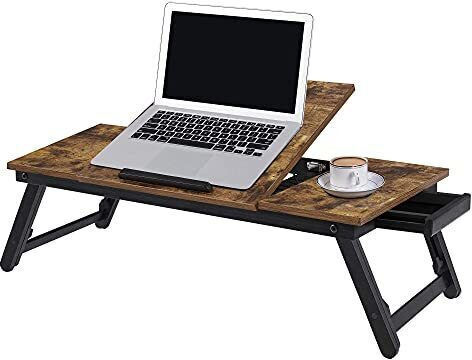Songmics Τραπεζάκι για Laptop έως 14.3" Καφέ