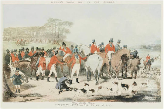 The Marquis At Home (plate 1) – Tipperary Boys From Moore's Tally Ho! To The Sports: A Set Of 4 Sporting Prints (1853) By Francis Turner, George Hunt, John Moore, And J Mackrel Τετράπτυχος Πίνακας σε Καμβά 80x50cm