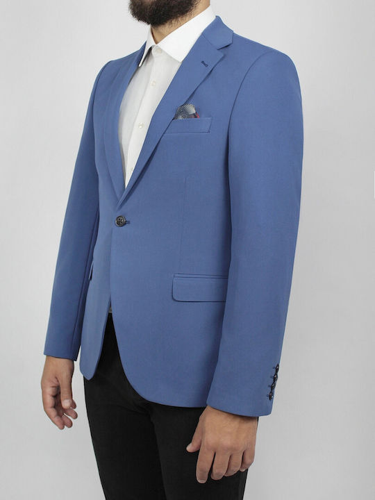 Elite Men's Summer Suit Jacket Slim Fit Blue