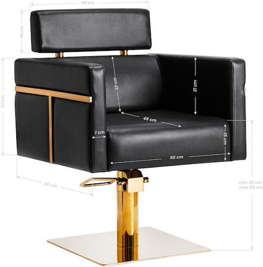 Exquisite Lux Hair Salon Chair Black with Adjustable Height and Hydraulic Lifting