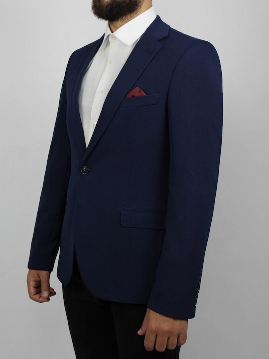 Elite Men's Summer Suit Jacket Slim Fit Blue