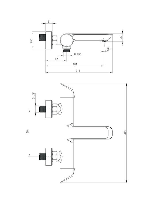 Deante Mischung Bade- / Duscharmatur Badewanne Gray