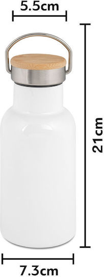 Olympiacos Winner Uefa Europa Conference League Champion 2023/24 Metal Thermos Bottle Stainless Steel White Wooden Lid Bamboo Double Wall 350ml