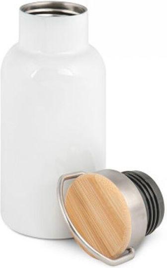 Olympiacos Winner Uefa Europa Conference League Champion 2023/24 Metal Thermos Bottle Stainless Steel White Wooden Lid Bamboo Double Wall 350ml