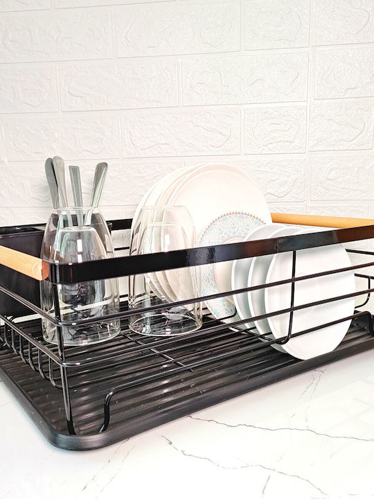 Elitehoff Στραγγιστήρι Νεροχύτη Μεταλλικό Μαύρο 43x32x14cm