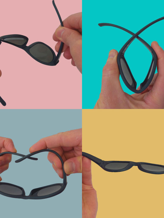 Itooti Kids Unbreakable Sunglasses 6-10 Years Classic Flexible Frame Blue T-ito-x01-cl04 Boy