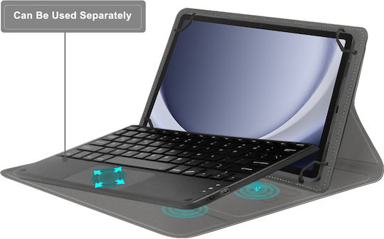 Sonique Combo Pro Flip Cover Durable with Keyboard in English US Black (Universal 7-8")