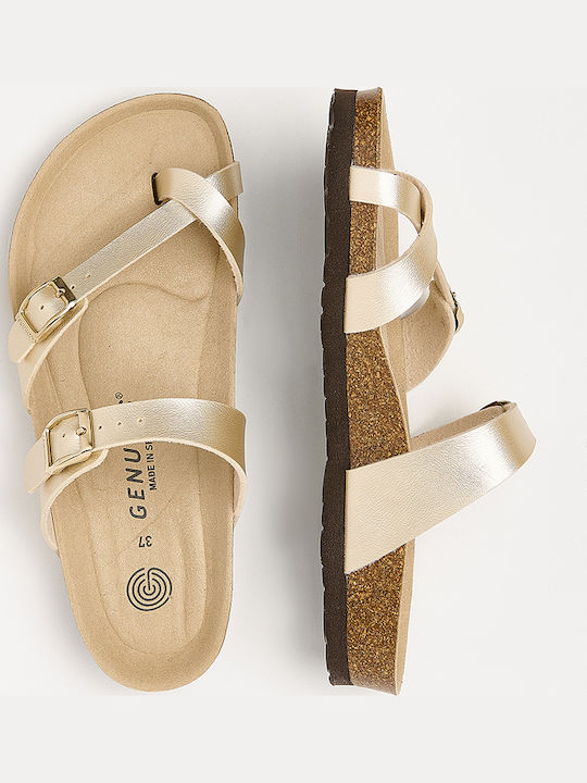 Women's Flat Sandals Anatomic in Gold Color