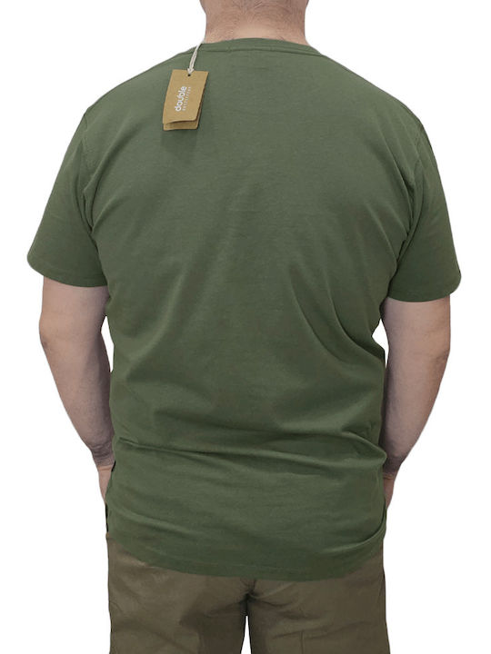 Double Men's Short Sleeve T-shirt Khaki