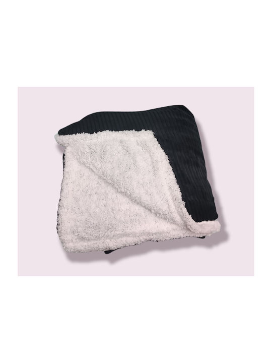 Olia Home Κουβέρτα Fleece Υπέρδιπλη 220x240εκ. Μαύρη