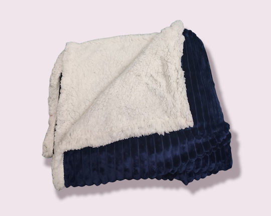 Olia Home Pătură Fleece Supradublă 220x240 cm Albastră