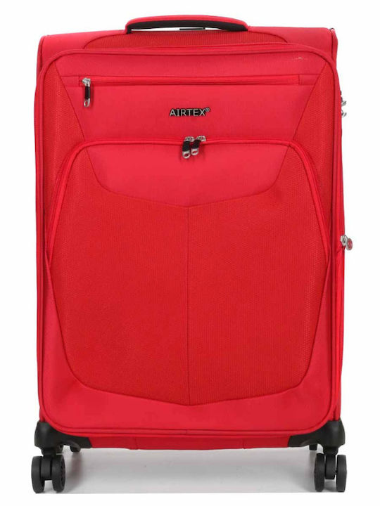 Medium Suitcase 66x44x29 Airtex Waterproof Red Fabric 4 Wheels Unbreakable Zipper 290nul22 29022-06