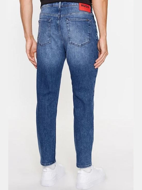 Hugo Boss Pantaloni de Bărbați din Jean în Linie Tapered Albastru