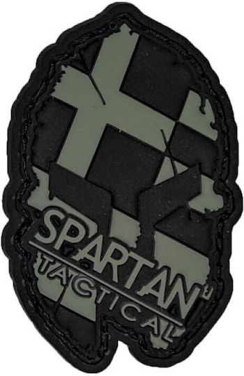 Spartan Tactical Ελληνική Σημαία 3d Σήμα Pvc Μαύρο Γκρι