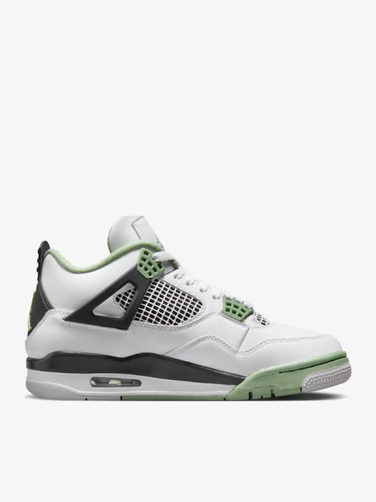 Air  4 Retro Boots White / Seafoam / Dark Ash / Neutral Grey