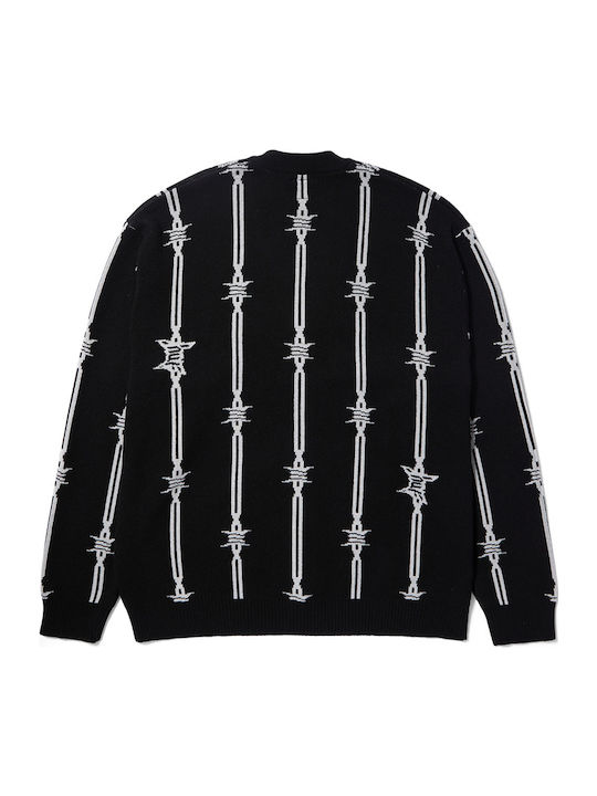 Barbed Wire Cardigan Men's Cardigan Black