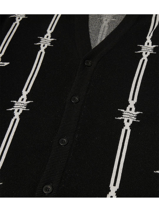 Barbed Wire Cardigan Men's Cardigan Black