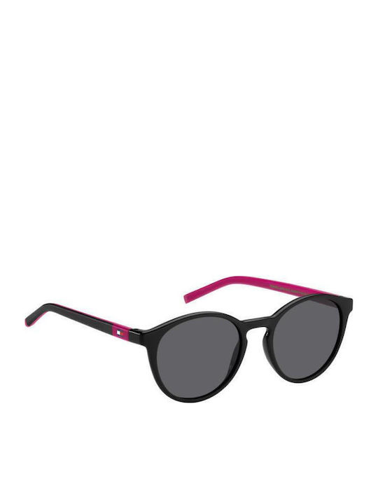 Tommy Hilfiger Unisex Sunglasses with Black Horn-Rimmed Frame and Grey Lenses TH2121/S 807/IR