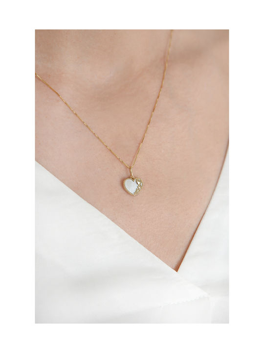 Kritsimis Necklace with design Heart from Gold 14K