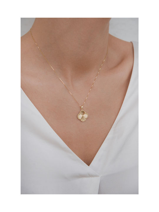 Kritsimis Dolce Vita Necklace with design Flower from Gold 14K