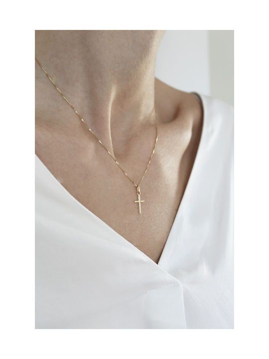 Kritsimis Gold Kreuz 14K mit Kette