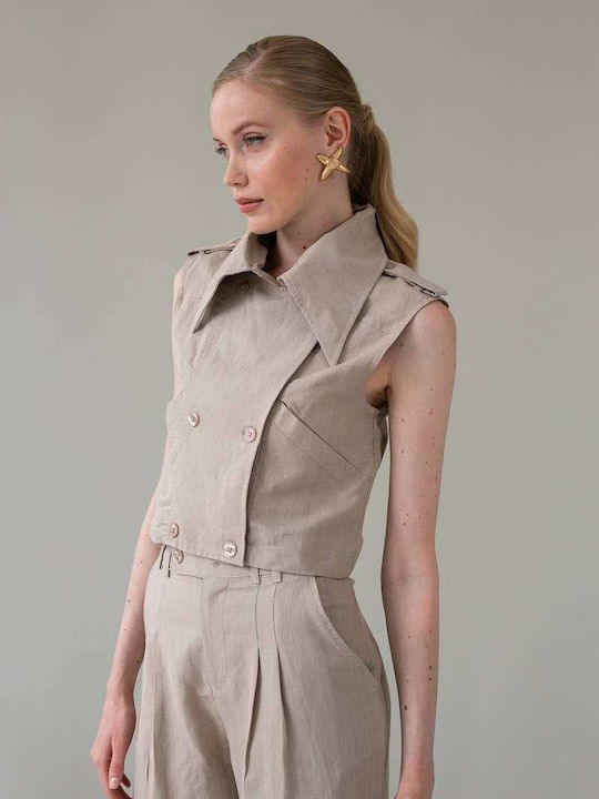 Beige Vestă de damă
