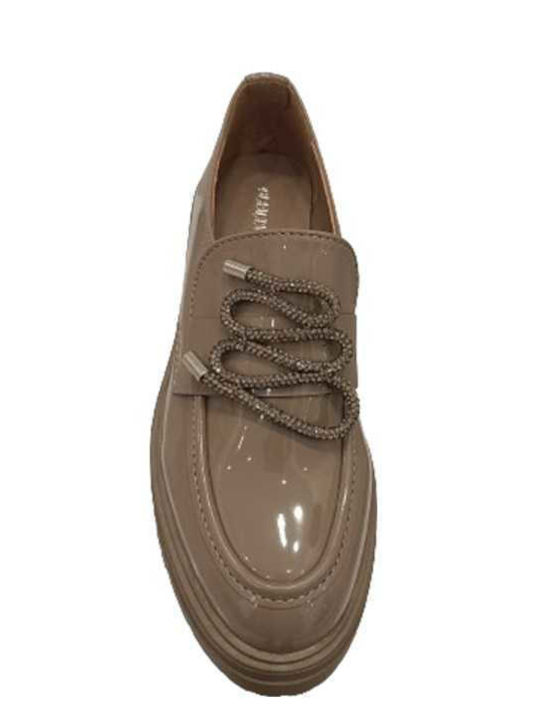 Famous Shoes Lackleder Damen Loafers in Braun Farbe