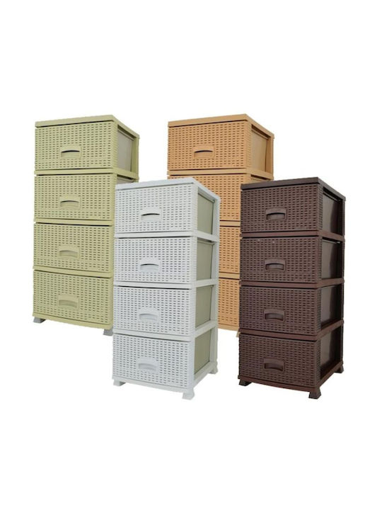 Viosarp Drawers Rattan in Brown Color 44x37cm