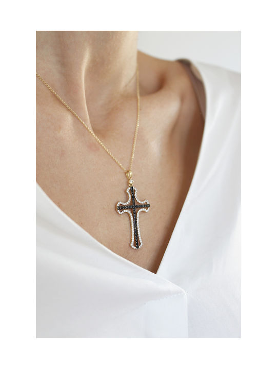 Kritsimis Gold Kreuz 14K mit Kette