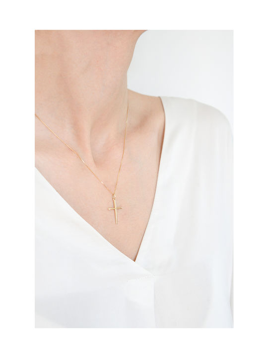 Kritsimis Gold Kreuz 14K mit Kette