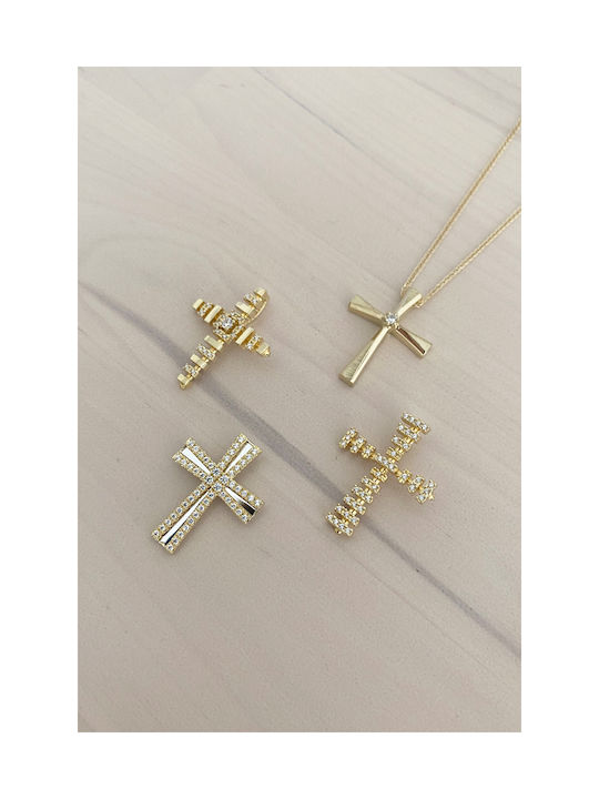 Kritsimis Damen Gold Kreuz 14K mit Kette