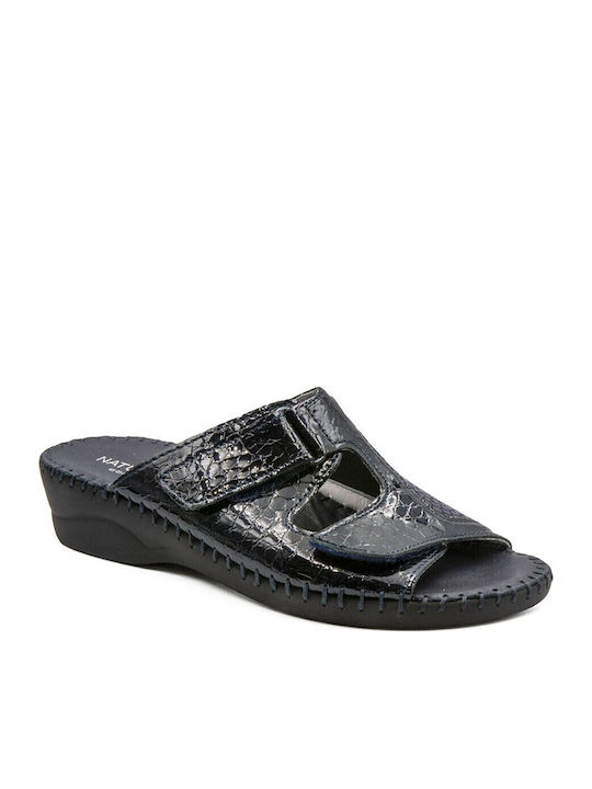 Leather Women's Flat Sandals in Beige Color