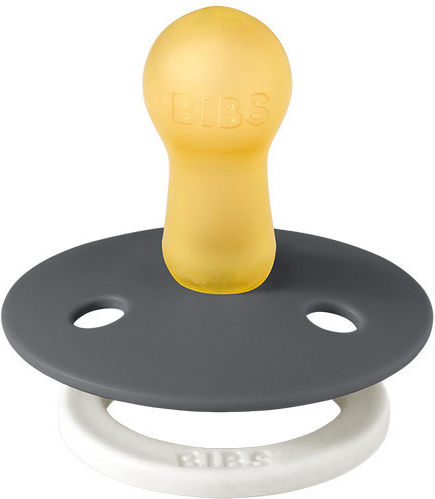 Bibs Schnuller Gummi Eisen / Babyblauer Schimmer für 6+ Monate 2Stück