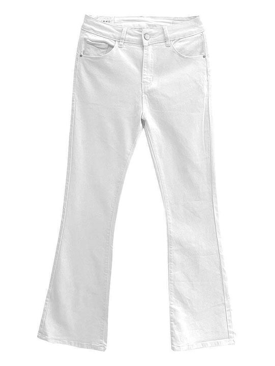 Ustyle Damenjeans Schlaghose WHITE