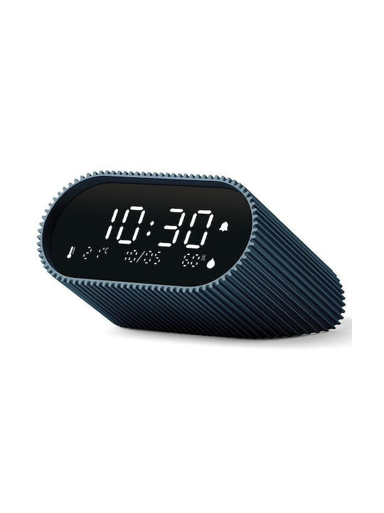 Lexon Clock Tischuhr mit Wecker Blau LR155OB3