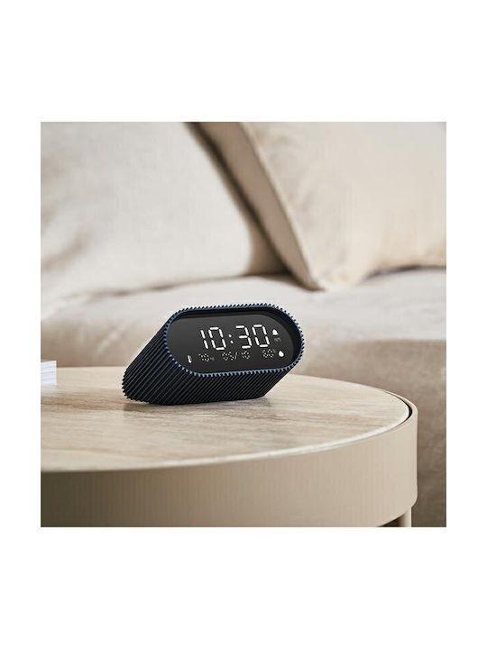 Lexon Clock Tischuhr mit Wecker Blau LR155OB3