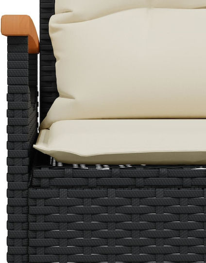 Garten- und Outdoor-Möbelsets 3 Stück Schwarz mit Kissen