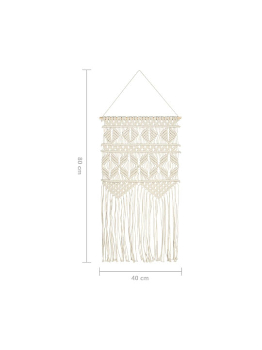 vidaXL Macrame Hängendes Wanddekoration Handgefertigt aus Stoff 80x40cm