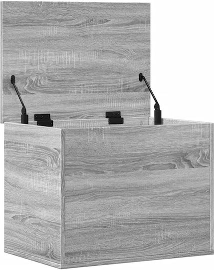 vidaXL sonoma Wooden Storage Box with Lid Gray 60x42x46cm 1pcs