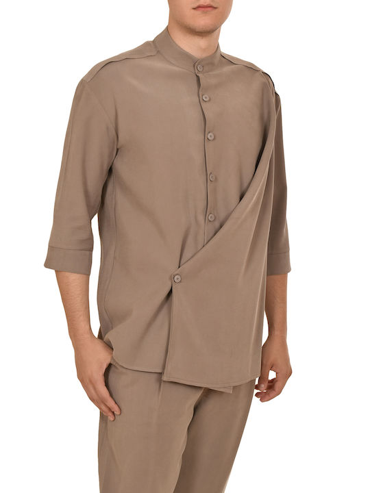 Indeed Men's Shirt Short Sleeve Light Taupe