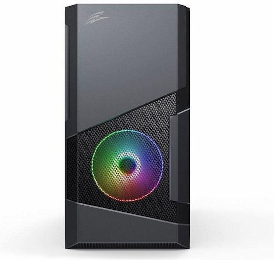 Evolveo M5 Gaming Midi Tower Κουτί Υπολογιστή με Πλαϊνό Παράθυρο και RGB Φωτισμό Μαύρο