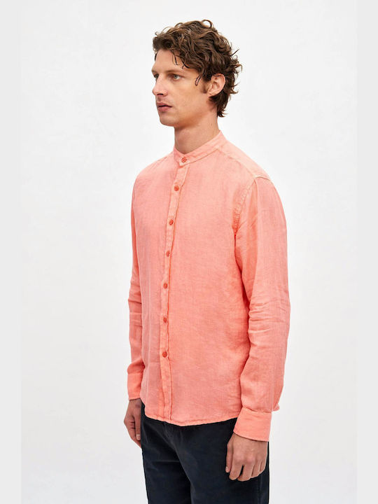 Dirty Laundry Men's Shirt Long Sleeve Linen Pink