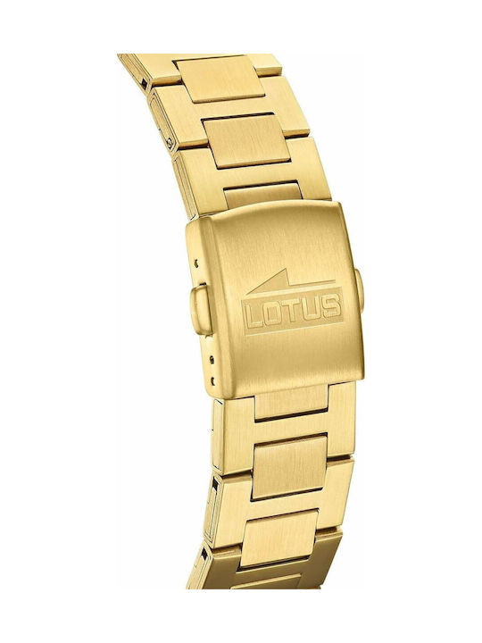 Lotus Watches Herrenuhr Batterie mit Schwarzem Edelstahlarmband