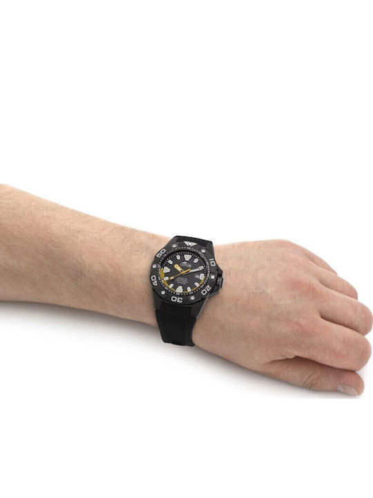 Lotus Watches Ανδρικό Ρολόι 45mm Μπαταρίας με Μαύρο Μεταλλικό Μπρασελέ