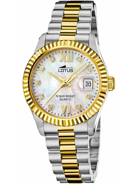Lotus Watches Ceas Bărbați Baterie Cu Brățară Metalică Argintie
